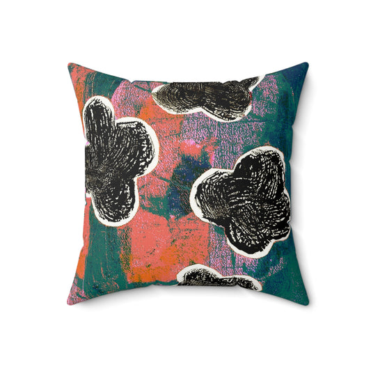 The Faux Suede Pillow - Bloom, Tiger Lily