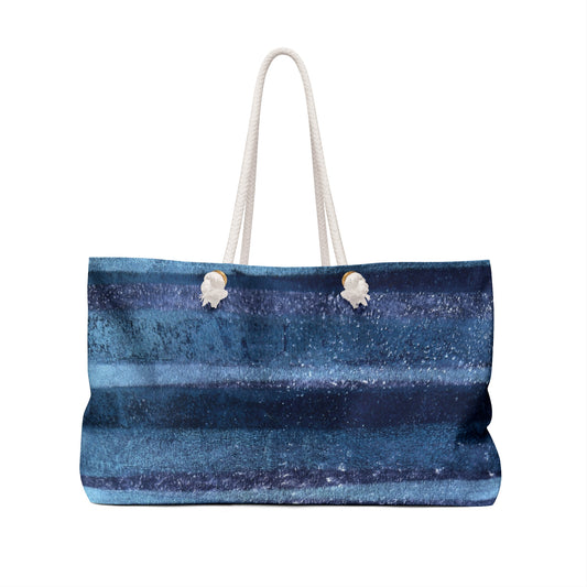 The Weekender Bag - Rustic Stripe, Sapphire