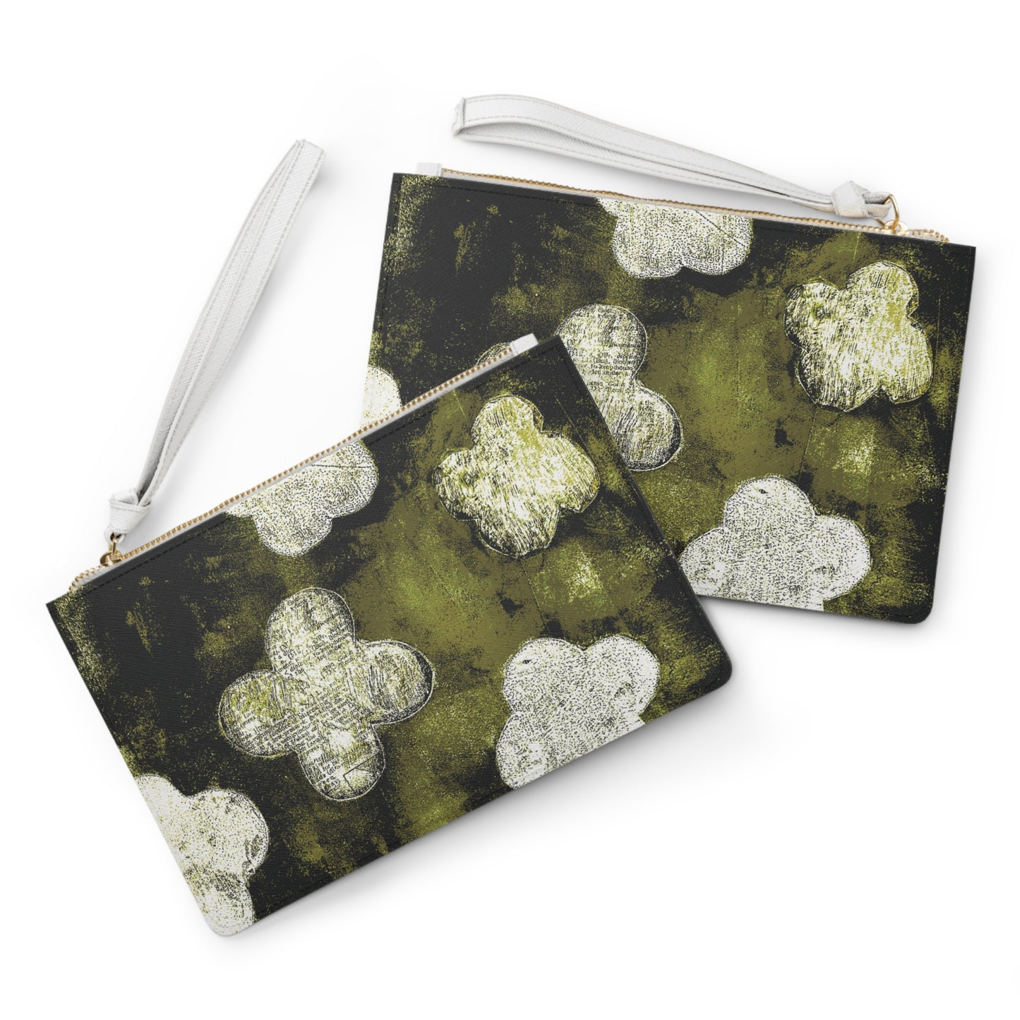 The Vegan Leather Clutch - Bloom, Peridot