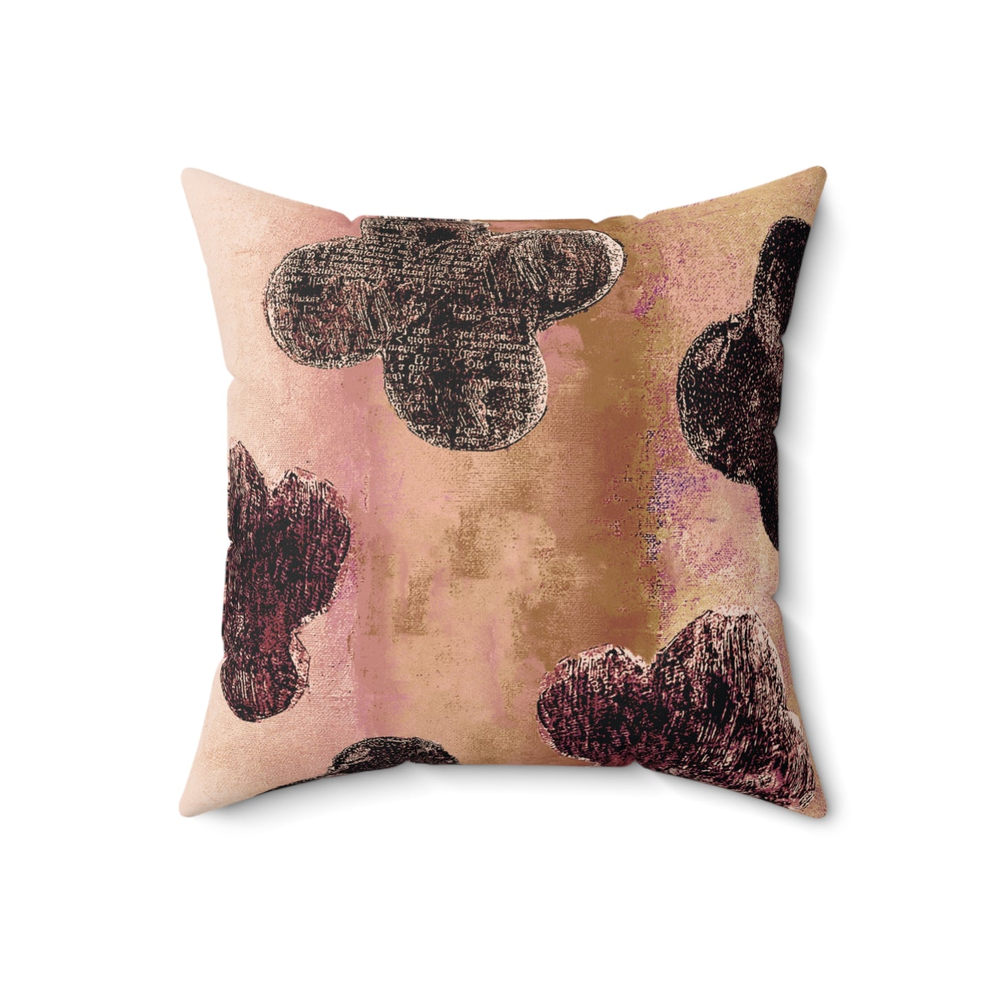 The Faux Suede Pillow - Bloom, Tea Rose