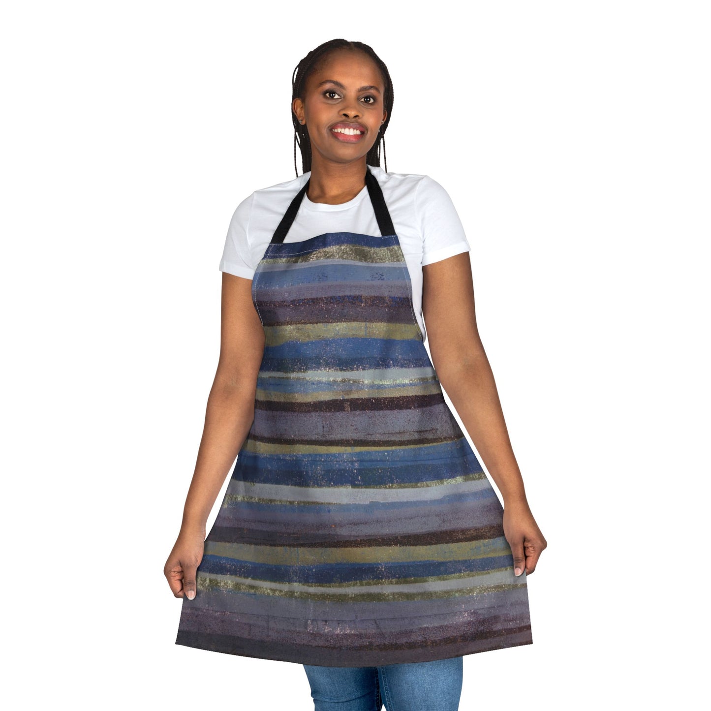 The Maker's Apron - Rustic Stripe, Purple Mountains