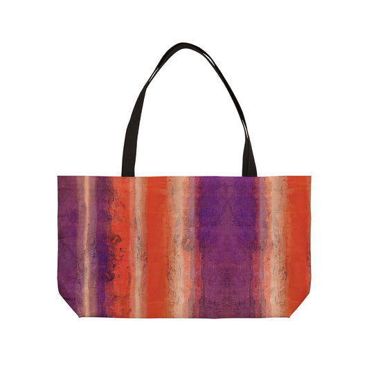 The Weekender Bag - Rustic Stripe, Poppy
