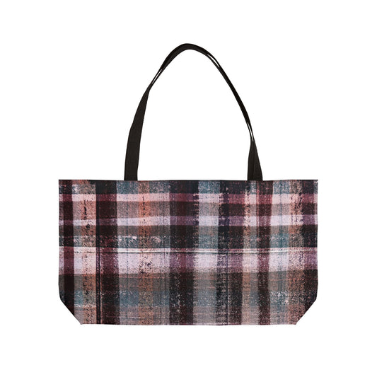The Weekender Bag - Rustic Plaid, Mulberry