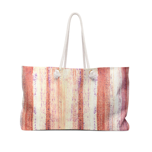 The Weekender Bag - Rustic Stripe, Pomelo