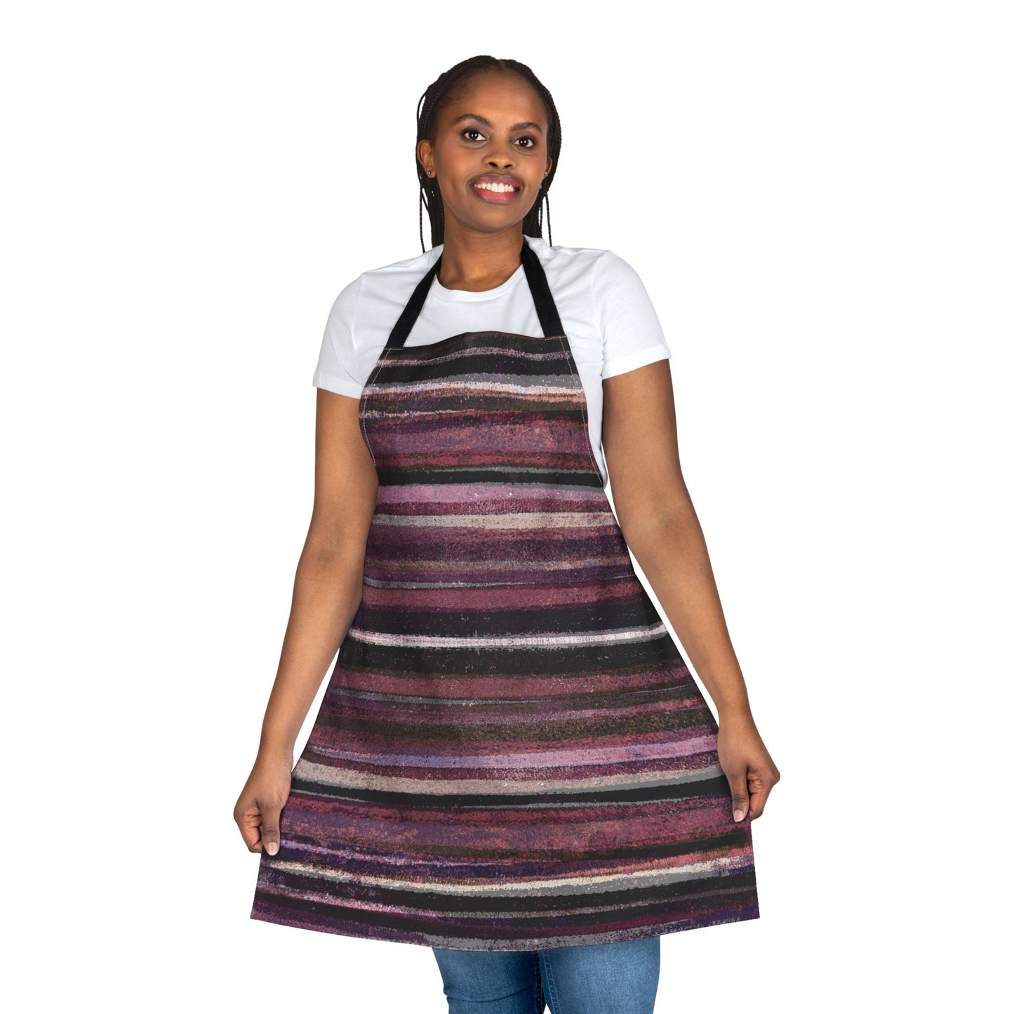 The Maker's Apron - Rustic Stripe, Blackberry