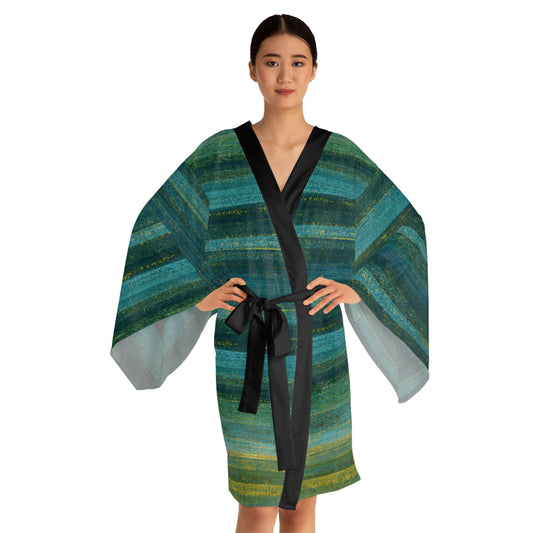 The Chroma Kimono - Rustic Stripe, Algae