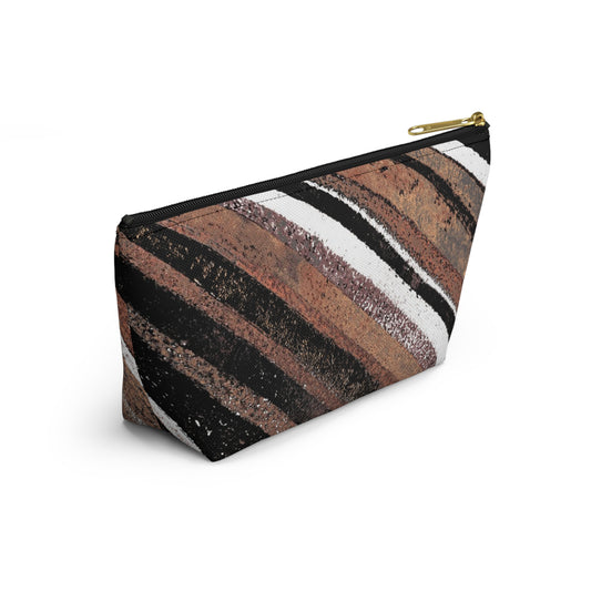 The Accessory Pouch - Rustic Stripe, Copper Hills