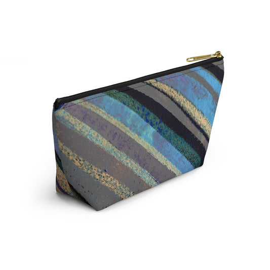 The Accessory Pouch - Rustic Stripe, Blue Lake