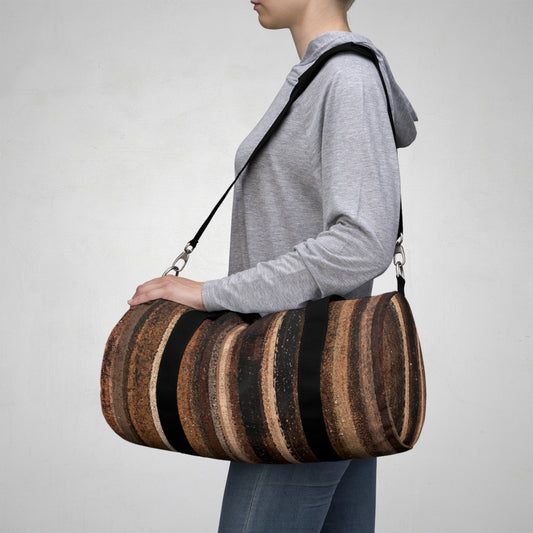 The Durable Duffle Bag - Rustic Stripe, Sepia