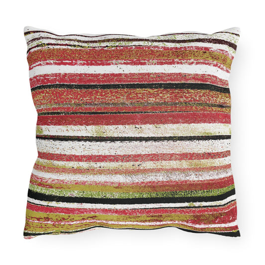 The Outdoor Pillow - Rustic Stripe, Fiesta