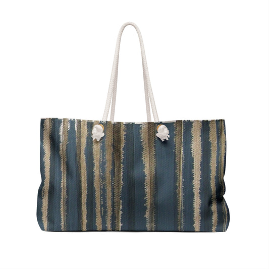 The Weekender Bag - Rustic Stripe, Denim