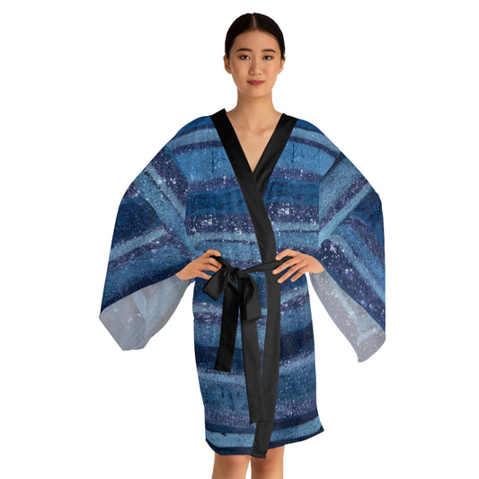 The Chroma Kimono - Rustic Stripe, Sapphire
