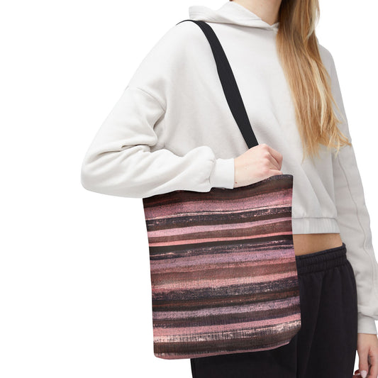 The Everything Tote - Rustic Stripe, Red Red Wine