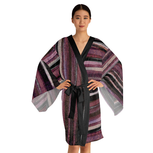 The Chroma Kimono - Rustic Stripe, Blackberry