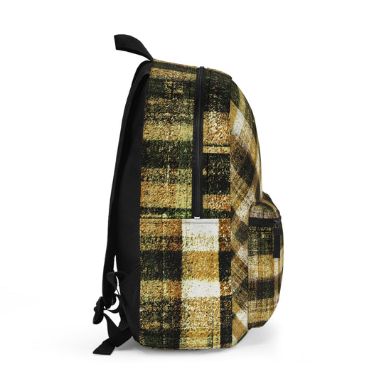 The Art On Your Back Pack - Rustic Plaid, Bumblebee