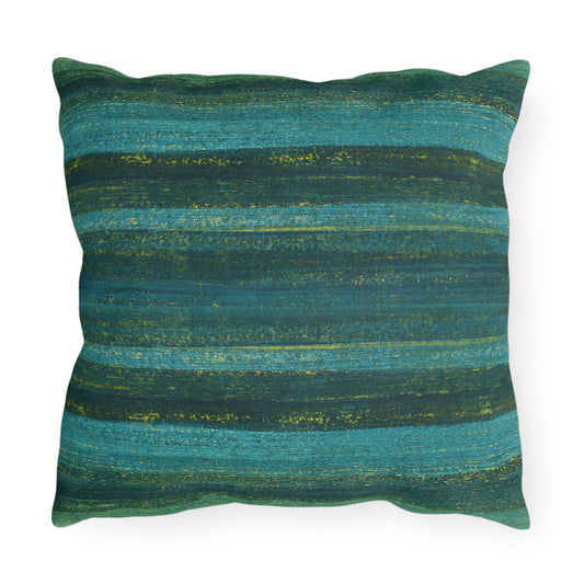 The Outdoor Pillow - Rustic Stripe, Algae
