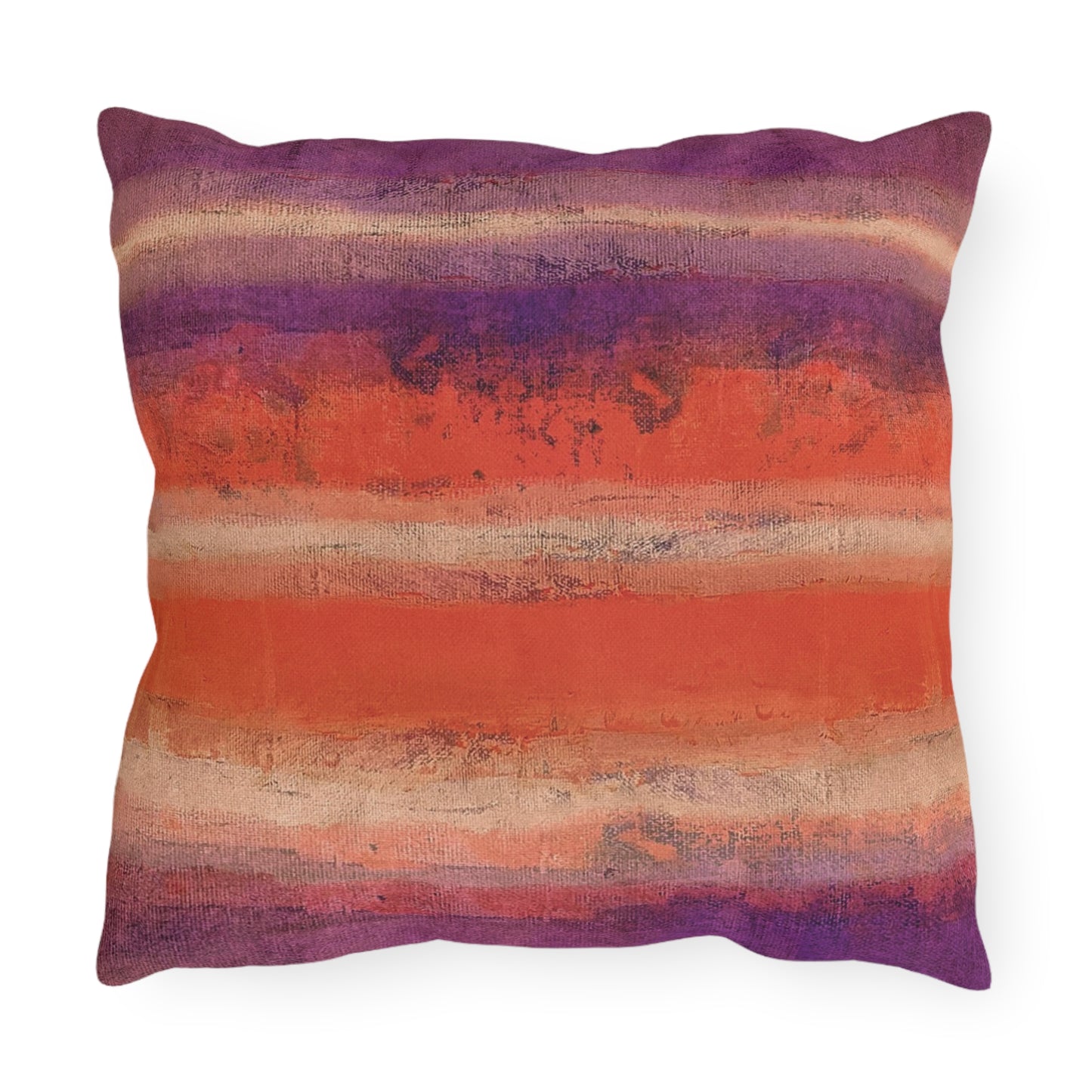 The Outdoor Pillow - Rustic Stripe, Poppy