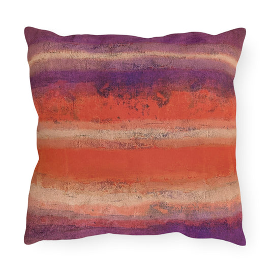 The Outdoor Pillow - Rustic Stripe, Poppy