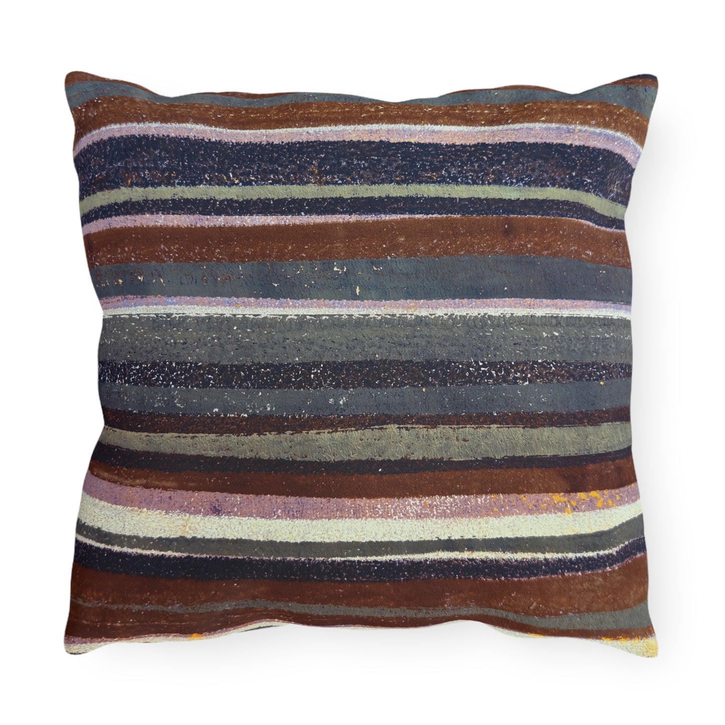 The Outdoor Pillow - Rustic Stripe, Rust and Steel