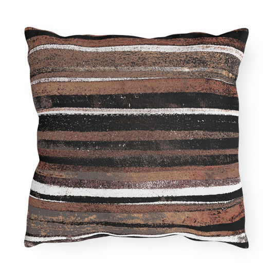 The Outdoor Pillow - Rustic Stripe, Copper Hills