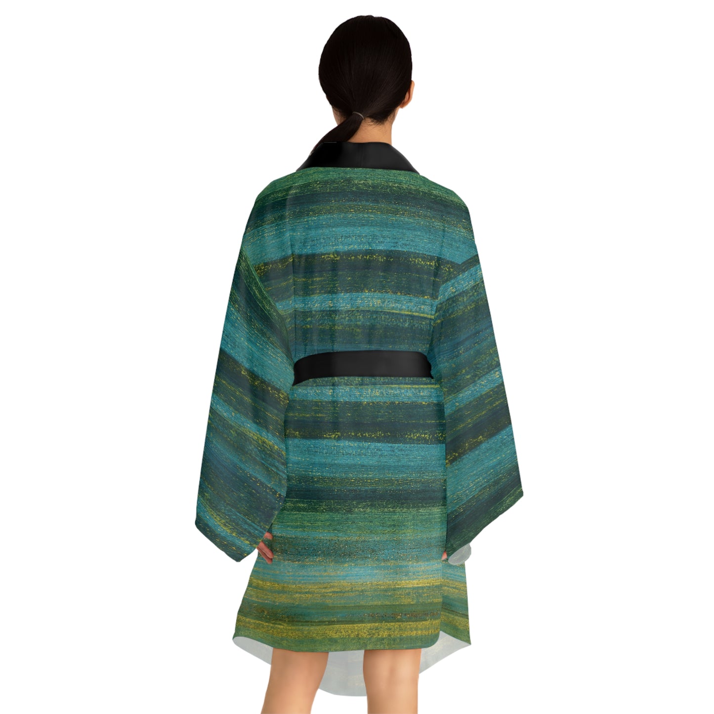 The Chroma Kimono - Rustic Stripe, Algae