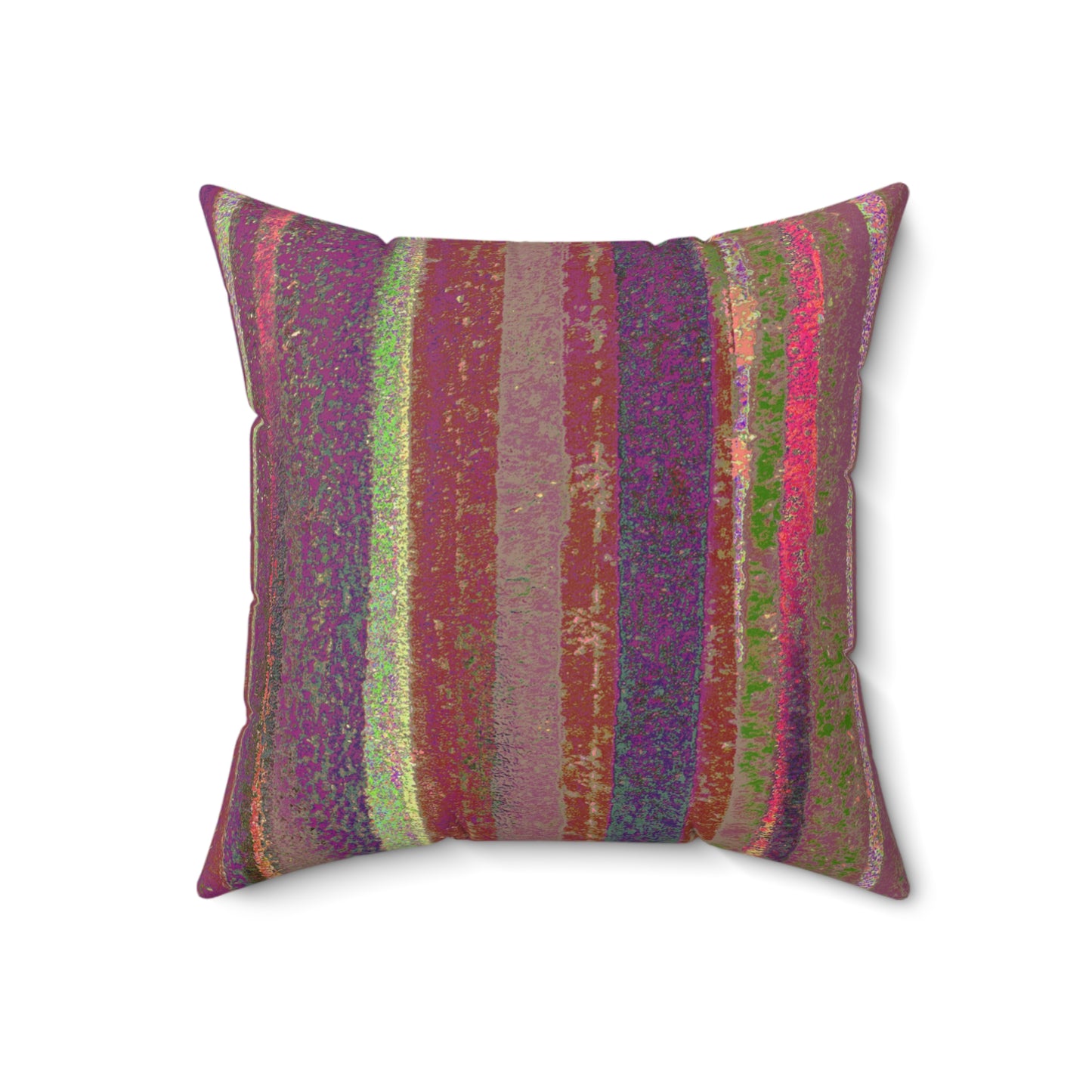 Faux Suede Pillow - Rustic Stripe,