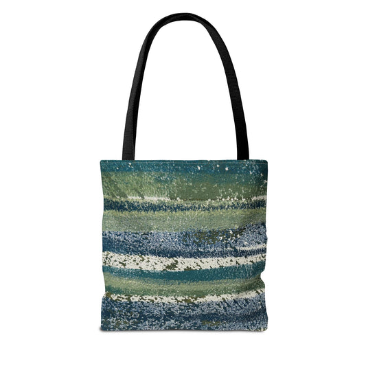 The Everything Tote - Rustic Stripe, Beach Glass