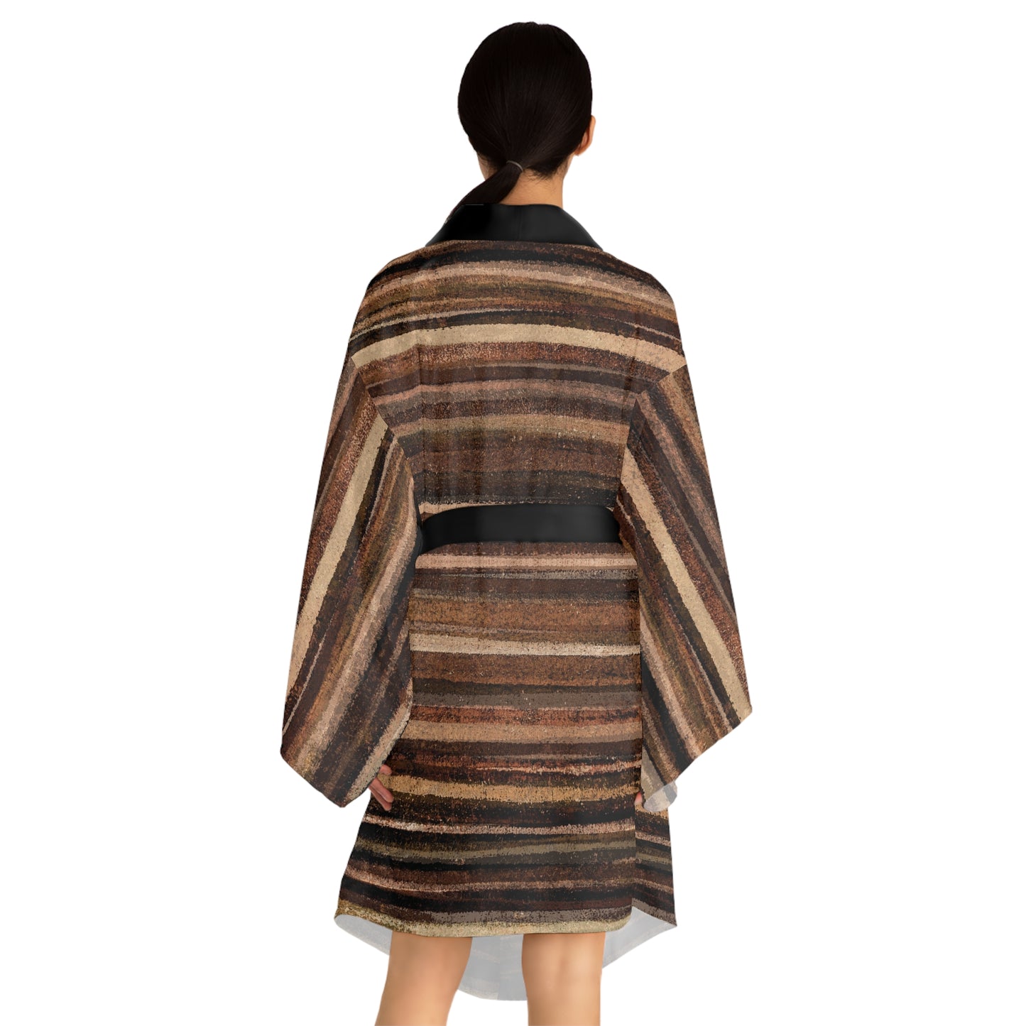 The Chroma Kimono - Rustic Stripe, Sepia