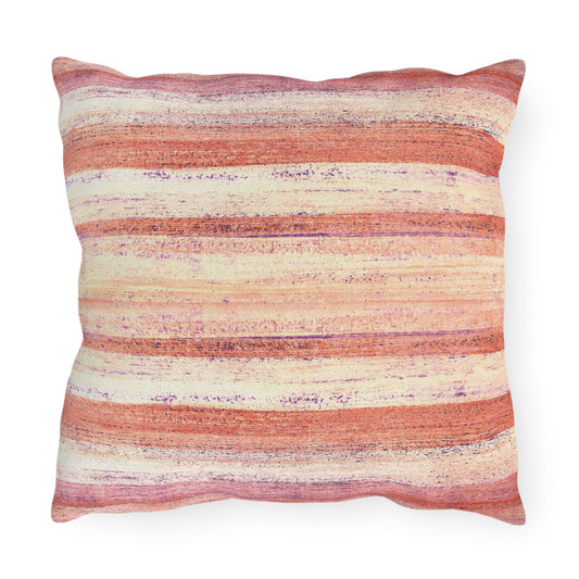 The Outdoor Pillow - Rustic Stripe, Nasturtium