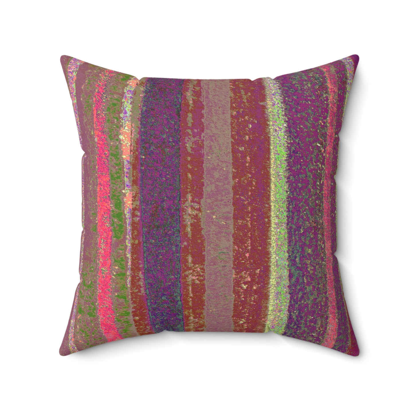 Faux Suede Pillow - Rustic Stripe,