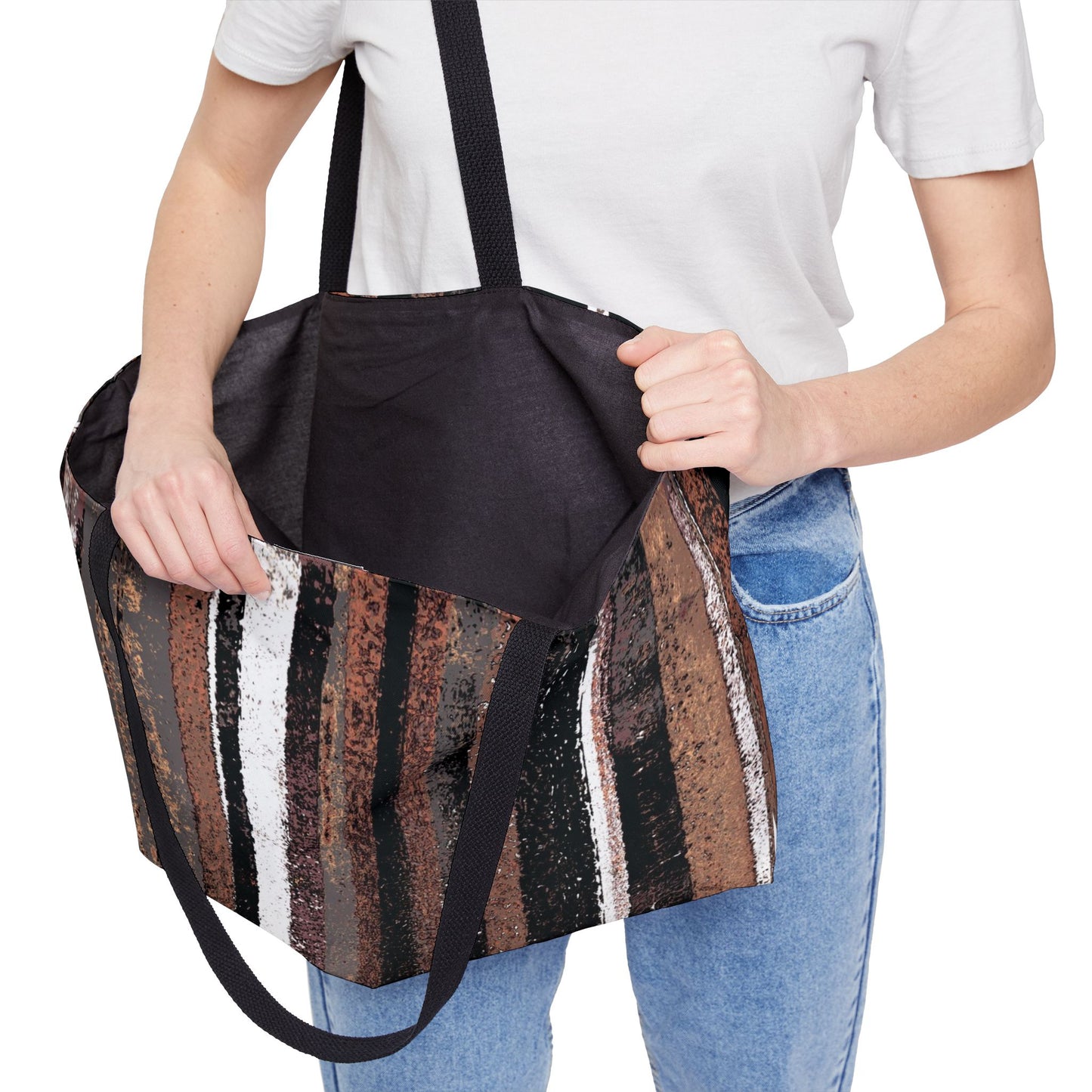 The Weekender Tote - Rustic Stripe, Copper Hills