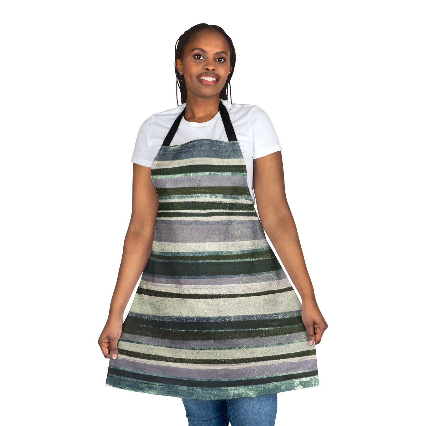 The Maker's Apron - Rustic Stripe, Foggy Day