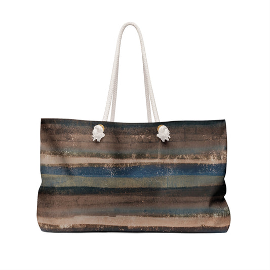 The Weekender Bag - Rustic Stripe, Earth