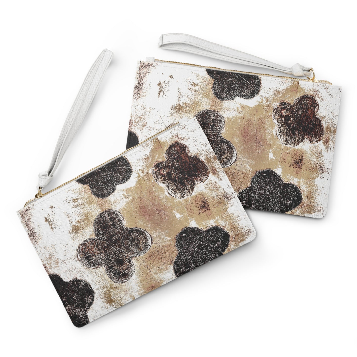 The Vegan Leather Clutch - Bloom, Sepia