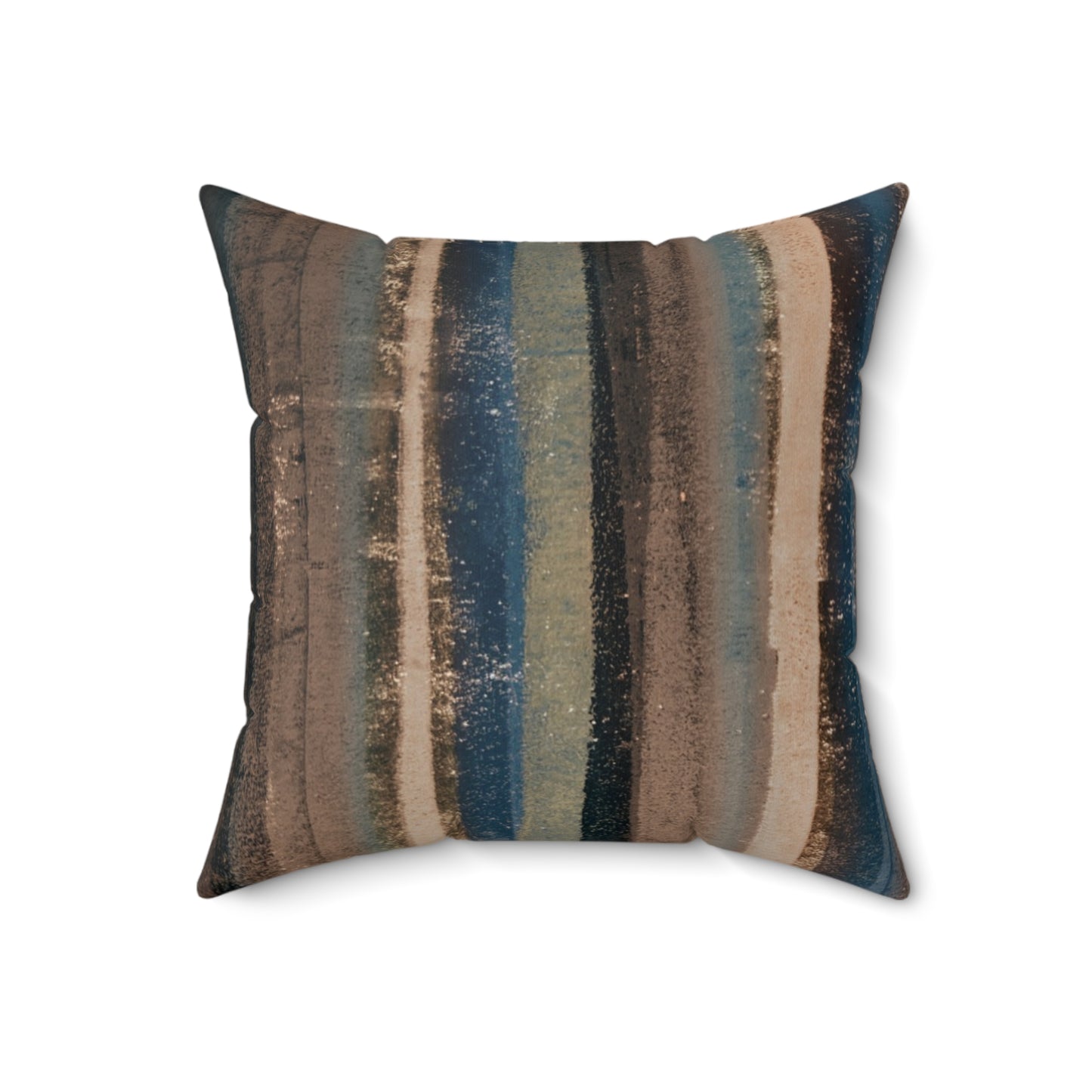 The Faux Suede Pillow - Rustic Stripe, Earth
