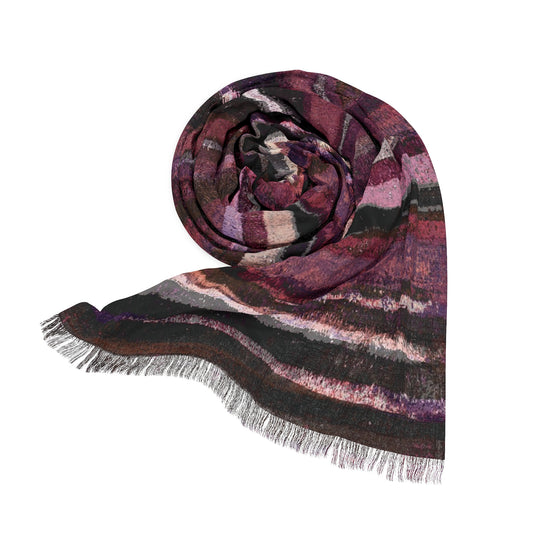 The Studio Scarf - Rustic Stripe, Blackberry
