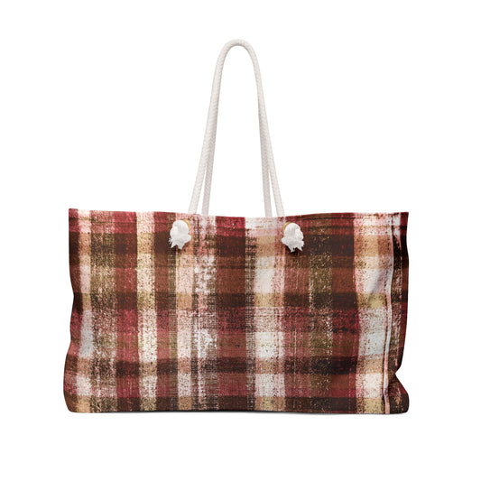 The Weekender Bag - Rustic Plaid, Tomato