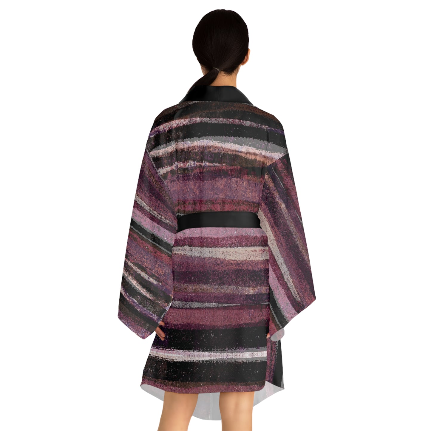 The Chroma Kimono - Rustic Stripe, Blackberry