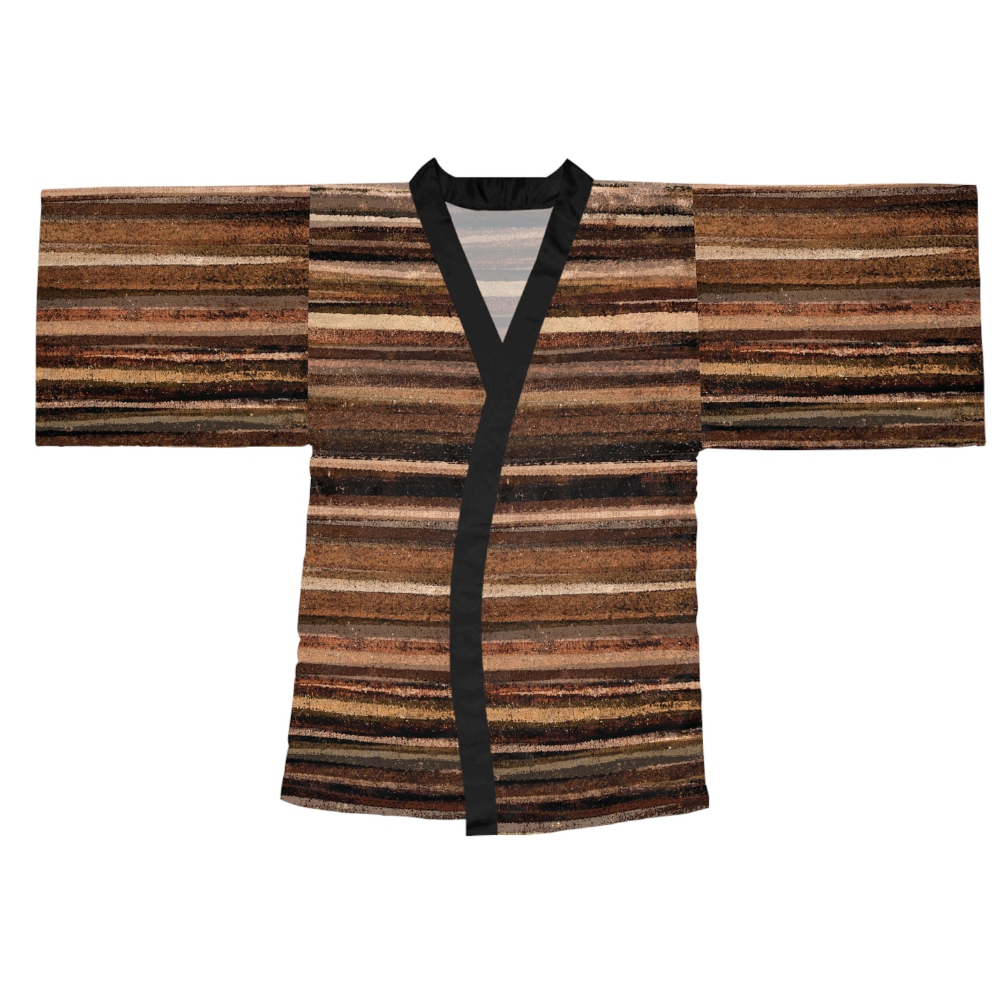 The Chroma Kimono - Rustic Stripe, Sepia