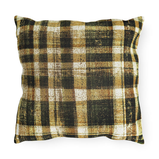The Outdoor Pillow - Rustic Plaid, Bumblebee