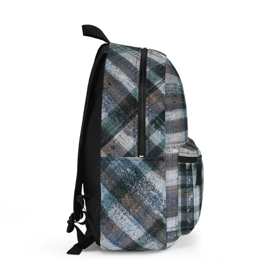The Art On Your Back Pack - Rustic Plaid, Aquamarine