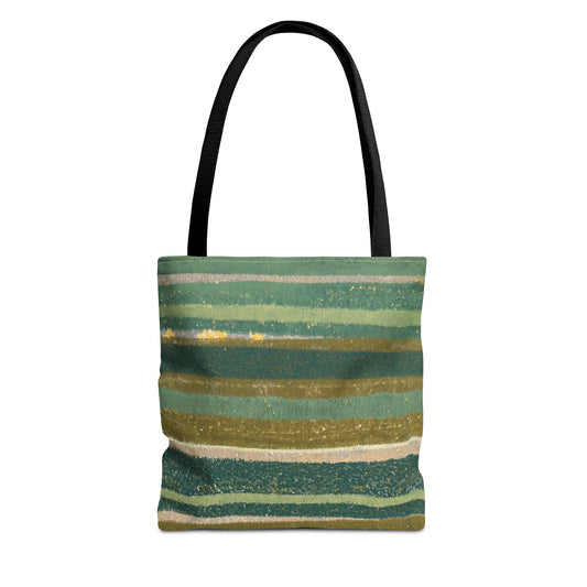 The Everything Tote - Rustic Stripe, Grasshopper