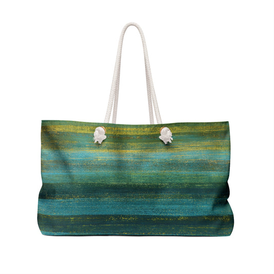 The Weekender Bag - Rustic Stripe, Algae