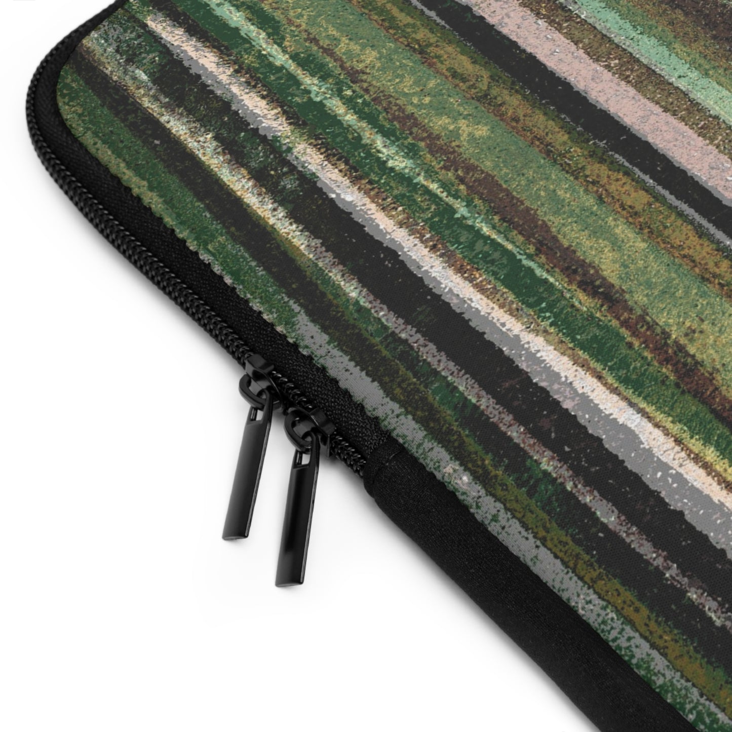 The Laptop Sleeve - Rustic Stripe, Camper Green