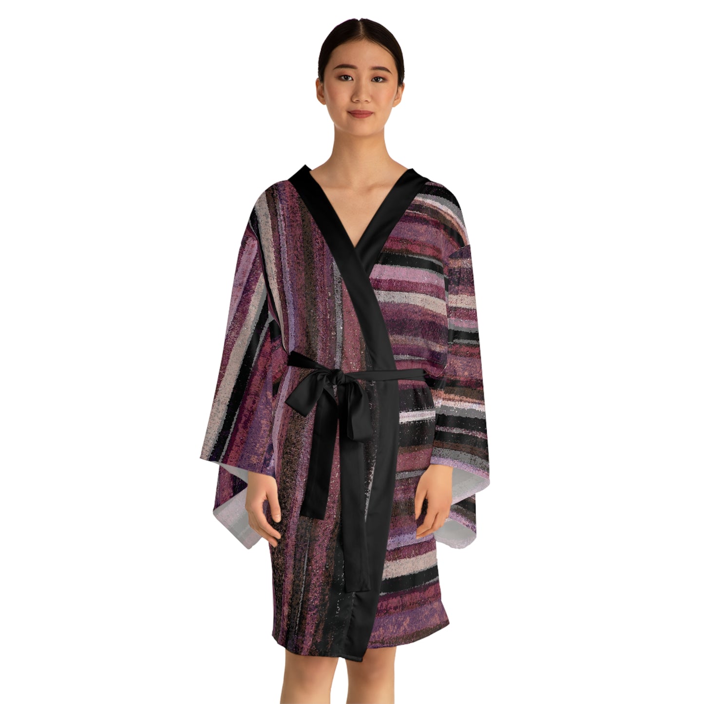 The Chroma Kimono - Rustic Stripe, Blackberry