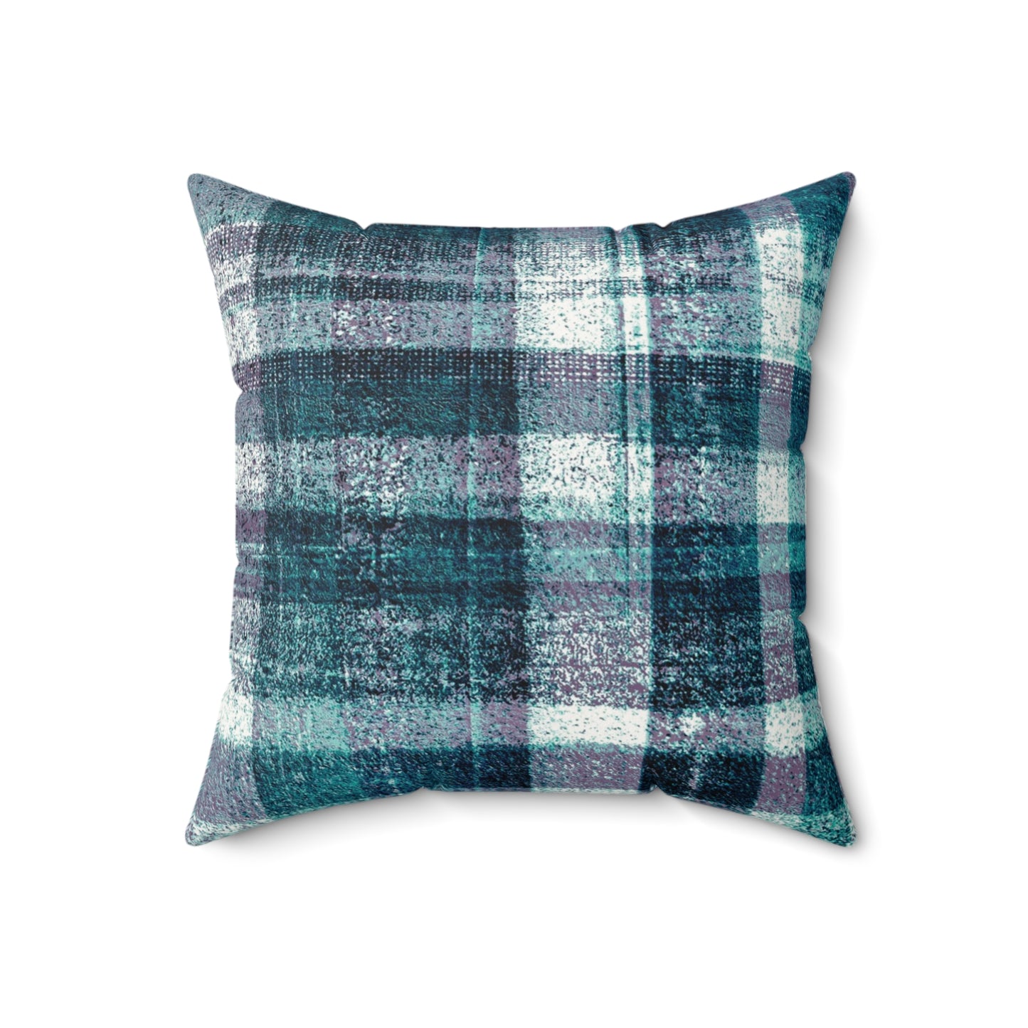 The Faux Suede Pillow - Rustic Plaid, Hyacinth