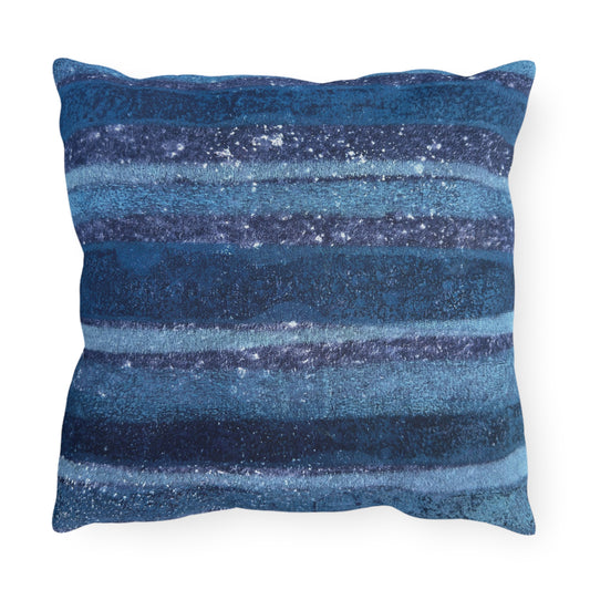 The Outdoor Pillow - Rustic Stripe, Sapphire