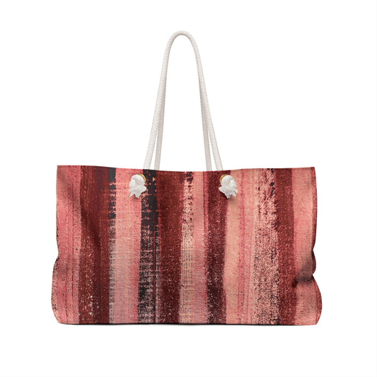 The Weekender Bag - Rustic Stripe, Rosé All Day