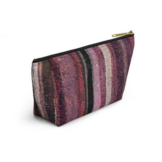 The Accessory Pouch - Rustic Stripe, Blackberry