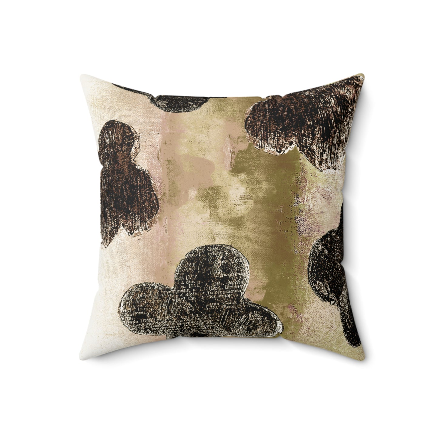 The Faux Suede Pillow - Bloom, Green Tea